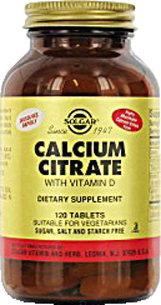 Solgar Calcium Citrate With Vitamin D3 Tablets 120 Tabs